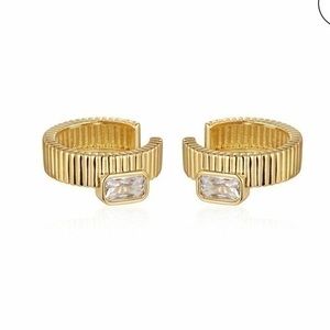 ✨🤩 Perry Street The Francois Gold Plated Rigged Ear Cuff Set w Crystal ✨💛✨